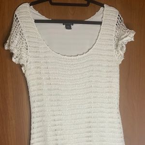 VICTORIA'S SECRET ~ MODA INTERNATIONAL WHITE CROCHETED DRESS ~ SIZE XL